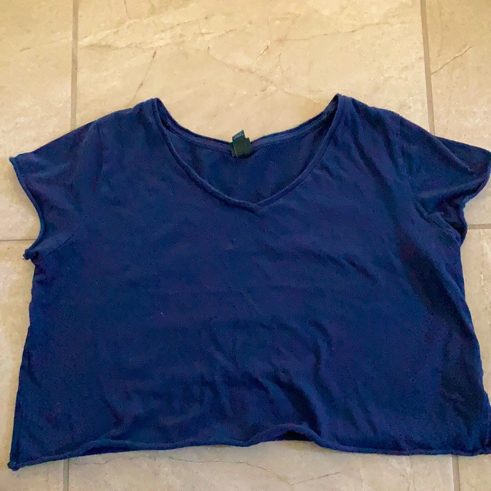 Blue crop top shirt